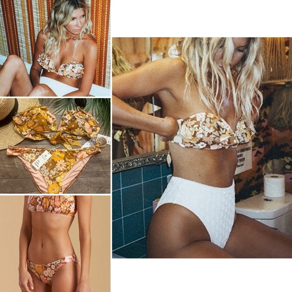 ★ Billabong x Salty Blonde Underwire Bandeau Bikini Top + Lowrider Bikini Bottom - Picture 17 of 17